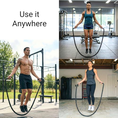 Weighted Jump Rope for Men and Women | Heavy Jump Rope for Fitness, Strength, Cardio, Muay Thai, MMA, Boxing, and Weight Loss. 2.4lb to 5lb.. - color: 4.7LB 9.2 ft