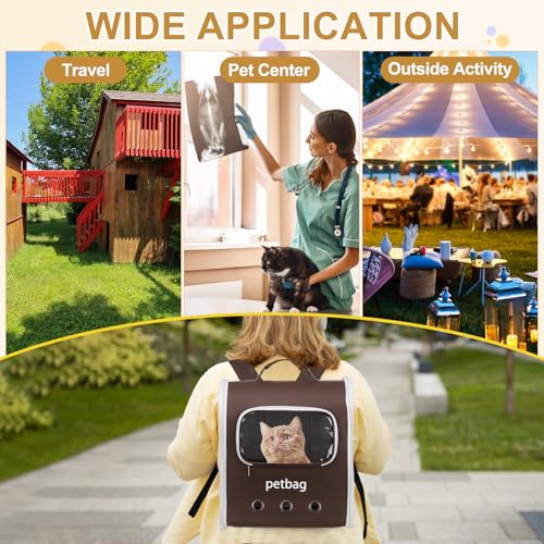 Pet Backpack Carrier, Portable and Ventilated, Oxford Cloth, Dogs Cats and Small Animal Travel Bag 14.17", (White, 1 Pcs), Intended for Hiking/Camping/Traveling - color: White
