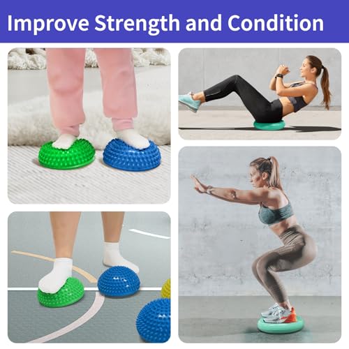 Wobble Cushion Set for Sensory Kids and Balance Training - Disc Plus 4 Pods, Board With Pump, Inflatable Stepping Pads for Adults - color: Teal