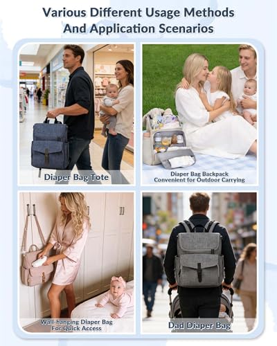 Diaper Bag Backpack, 15 Pockets Baby Bag, Girl Boy Travel Tote Bag with Insulated Pocket, Cute Diaper Bag Stroller Straps, Baby Shower & Registry Gift for Mom Dad Black - color: Black