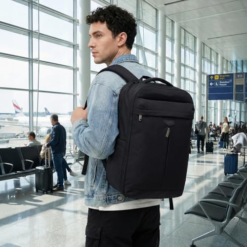 Timeet Travel Backpack for Women Men, 32L 4 In 1 Carry on Luggage Backpack, TSA Friendly Flight Approved 17 Inch Laptop Backpack, Waterproof Travel Bag for Work School Camping Hiking, Ink Black - color: Ink Black