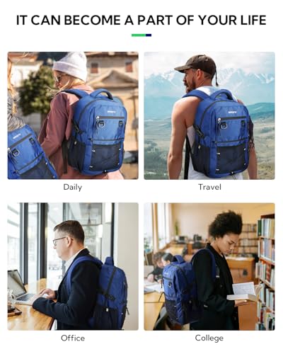 WATERFLY Travel Hiking Casual Backpack: 22L Lightweight Everyday Outdoor City Daypack College Bookbag for Women Men - color: Blue
