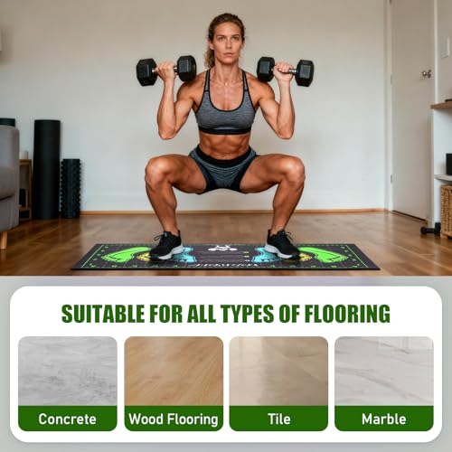 31.5'' X 13.8'' Non-Slip Squat Mat with Foot Position, Pro-Grade Exercise Mat Great for Squats, Leg and Lunges, Improving Muscle Activation, Versatility and Safety, Ideal for Home Fitness Enthusiasts - color: Black
