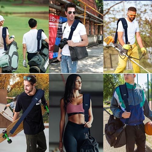 ZINMARK Shoulder Strap 59 inch, Extra-Thick Fixed Cushion Pad and Dual Clasps Universal Replacement Strap for Bags, Camera, Crossbody,Lawn mower -Blue - color: Blue