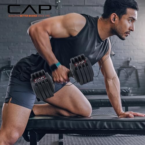 CAP ADJUSTABELL Adjustable Dumbbell Weights - Singles & Pairs | 12.5 lb, 25 lb & 55 lb | Multiple Handle Options - size: 25 lb - Honeycomb Black Handle, style: Pair