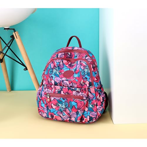 Pealwel Mini Backpack Purse for Women,Small Nylon backpacks for Ladies Backpacks Women Anti Theft Travel Bag (Red) - color: Red