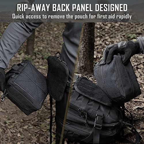 LIVANS 1000D First Aid Bag Empty Medical Ifak Pouch Molle EMT Pouches Rip-Away Tactical Military Trauma Emergency Medic Bag - color: Red(7.1"l X 3.5"w X 8"h)