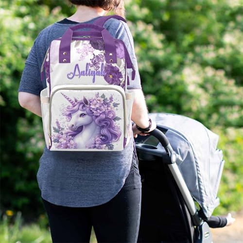 Newcos Personalized Diaper Bag for Boys Baby, Custom Animal Diapers Bags with Name, Newborn Mommy Backpack with Water Bottle Nappy Tote for Women Men Mom Baby Boy Girls Brown - color: Patten 22
