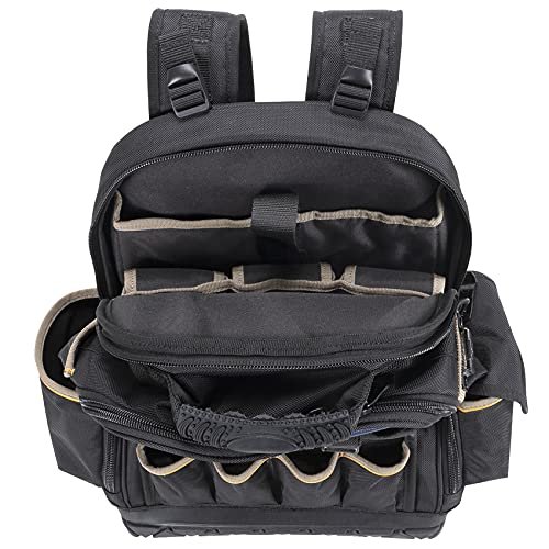 CLC Work Gear PB1133 38 Pocket Molded Base Tool Backpack, Black/Blue - style: Backpack