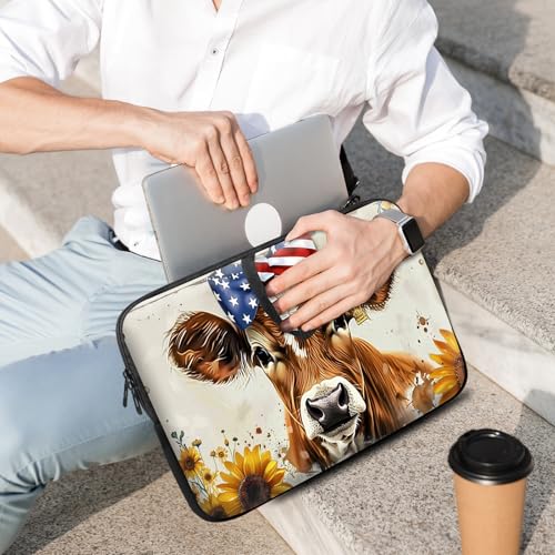 14 15 15.4 15.6 inch Laptop Handle Bag Computer Bag, Pouch Holder Notebook Sleeve Cover Soft Case Compatible for Dell,Lenovo,Toshiba HP, Asus Notebook-Cute Cow - color: Cute Cow