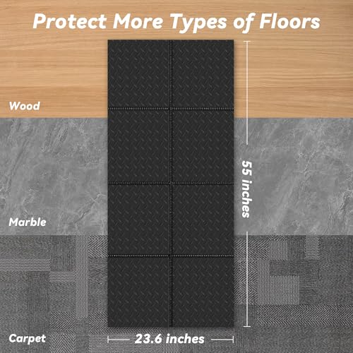 Walking Pad Mat for Carpet and Hardwood Floors, 0.25" Thick Foldable Treadmill Mat for Floor Protection, Non-Slip High Density for Bike, Elliptical, Home Gym Use - size: 55"L x 23.6"W x 0.3"Th