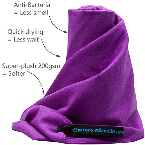 2-Pack Microfiber Towel - XXL Travel Quick Dry and Extra Soft Microfiber Towels, Lightweight and Compact for Gym, Swim Practice, Travel, Backpacking, Camping, RV, Beach, Camping - color: Purple