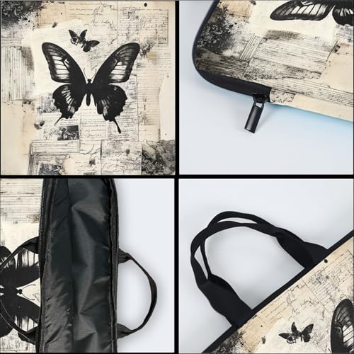 15-Inch Laptop Sleeve – Stylish, Lightweight, Shockproof, Water-Resistant Case for Lenovo, HP, Dell, Asus Notebooks - Black and White Butterfly - color: Black and White Butterfly