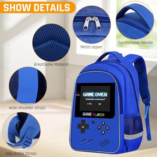 TILYTADLY School Backpack For Boys - Gamer Boys Backpack For Kids Children Teens Elementary Middle School - Ages 6-18,17″ - color: 2-blue-set1