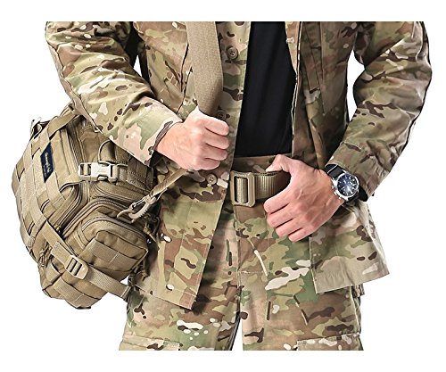 SHANGRI-LA Tactical Range Bag Outdoor Sling Backpack Hiking Fanny Waist Pack - color: Black