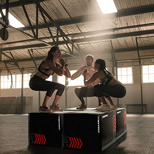 RitFit 3 in 1 Extra Firm Soft Plyo Box Foam Plyometric Box-30”x24”x20”-20"x18"x16" Heavy Duty High Density Foam Jumping Box 3 Sizes with PVC Cover,Platform for Home Gym Fitness, 440lb Weight Capacity - size: SMALL-B