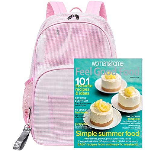 mygreen Basic Clear Backpack, Thick Odor Cold Resistant PVC Transparent Bookbag, 17 Inch Multi-Pocket Clear Bag for School Stadium Concert Work Travel (Pink, Large) - color: Pink