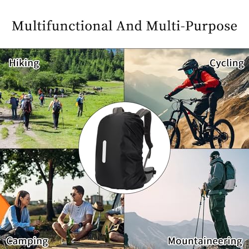 15-110L Waterproof Backpack Rain Cover, Ultralight Rucksack Rain Cover with Reflective Strip & Anti-Slip Cross Buckle Straps & Storage Pouch for Hiking Camping Outdoor Traveling (Black) - color: 85-110L, Black