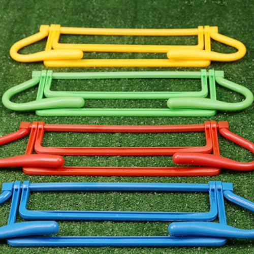 Colaxi Agility Hurdle,Agility Speed Training Equipment,Adjustable Height Jumping Bar Set for Foot Exercise Coaching Soccer - color: green