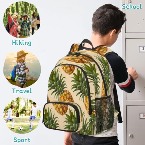 Pineapple Laptop Backpack for Women Men, 18.3 Inch Travel Work Backpacks, Fruit Waterproof Computer Casual Daypack Nurse Teacher Bags - color: Multicolor 15