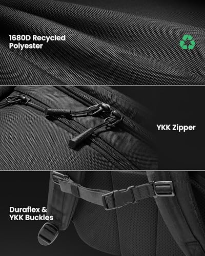 tomtoc Travel Backpack 38L, TSA Friendly Flight Approved Carry-on Luggage Water-resistant Lightweight Business Rucksack, Durable Large Computer Bag Daypack Fits 17.3 Inch Laptop