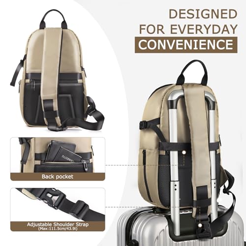 TAAOKA Camera Sling Bag, DSLR/SLR/Mirrorless Camera Backpack Case Shockproof Photography Backpack with Tripod Holder & Removable Modular Inserts Compatible with Canon/Nikon/Sony/Fuji - color: Coffee, size: Medium 9.06 x 5.12 x 15.16 inches