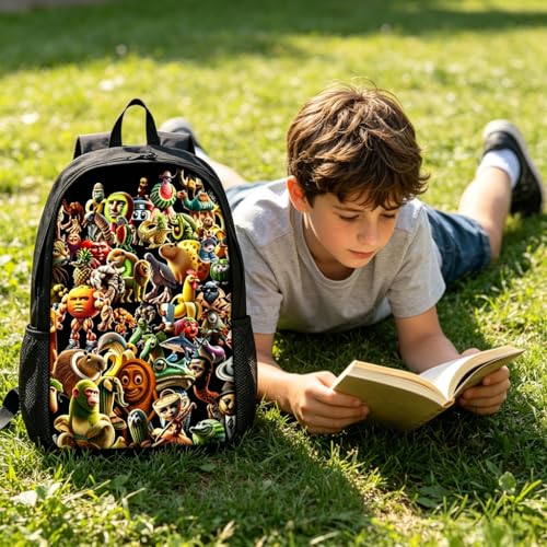 3 in 1 cartoon Pattern, 17'' Large-Capacity Backpack Set With a Fashionable and Personalized Style is Exquisitely Designed and Widely Applicable, Making it an Ideal Choice(Red)