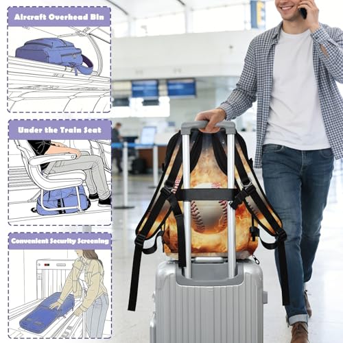 Travel Backpack with Shoe Compartment, 20L Large Capacity Laptop Backpack for Men Women, Baseball Daypack for Traveling Hiking Carry On