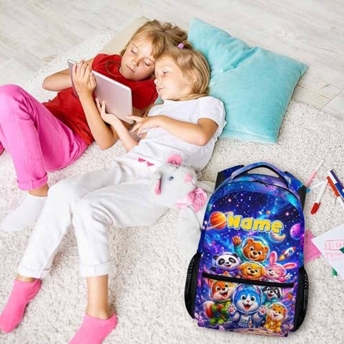 Kids Backpack Toddlers Custom Astronaut Backpacks for Boys Girls, 17in Lightweight Cute Funny Animal School Bookbag for Kindergarten Preschool Elementary - color: Brown