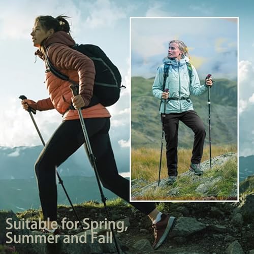 Hidkat Women's Outdoor Hiking Pants Stretchy Running Athletic Pants - color: Black, size: XX-Large