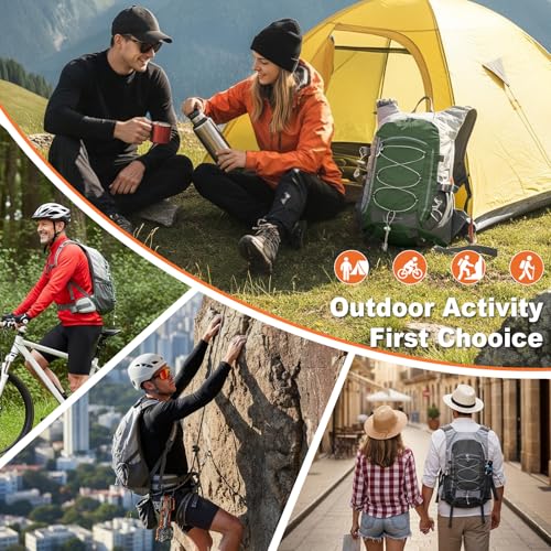 30L Hiking Backpack with Rain Cover Lightweight Hiking Daypack for Travel Camping Outdoors Knapsack for Men Women (Grey) - color: Grey