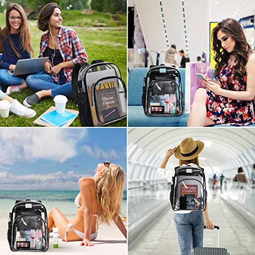 HEEYA Clear Backpack Heavy Duty Transparent Backpack for Security, Sports, Work, Travel, Stadium - color: A-clear