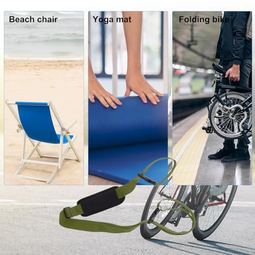 PATIKIL Carrying Beach Chair Straps, Adjustable Beach Chair Straps Shoulder Carrying Straps for Folding Chair Backpack, Dark Green - color: Dark Green