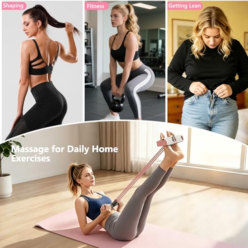Pedal Resistance Band with Handle,4/6/8 Resistance Levels Elastic Pull Rope, Portable Fitness Bands for Leg Butt Training, Home Gym, Yoga, Pilates - size: 6 Levels(Pink )
