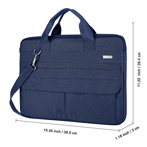 Landici Laptop Bag Case 15.6 Inch with Shoulder Strap, Slim Waterproof Computer Sleeve Cover Compatible with MacBook Pro 15/16, MacBook Air 15, 15-16 Inch HP Acer Dell Lenovo ASUS Laptop, Blue - color: Blue, size: 14-15.6 Inch