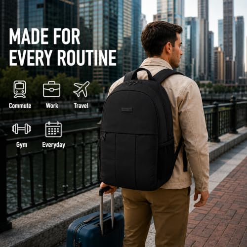 Reebok Backpack - Multipurpose Lightweight Carry On Everyday Laptop Gym Travel Commuter Backpack, Regan II Black - color: Regan II Black