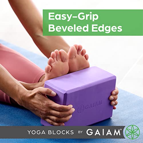Gaiam Yoga Block - Supportive Latex-Free Eva Foam - Soft Non-Slip Surface with Beveled Edges for Yoga, Pilates, Meditation - color: Blue Shadow Point, style: 1 Block