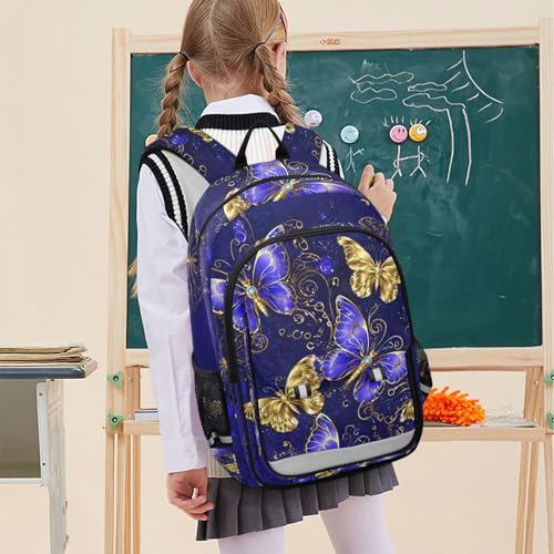 ALAZA Purple and Gold Butterfly Laptop Backpack Purse for Women Men Travel Bag Casual Daypack with Compartment & Multiple Pockets - color: Butterfly