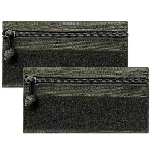 Small Tactical Admin Zipper Pouch with Hook and Loop - color: 2 PACK-BLACK