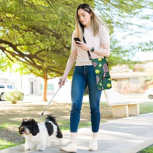 Green Tennis Ball Small Backpack with Water Bottle Holder Space-Saving Water Bottle Holder for Hiking 20/24/32/40oz for Daily Walking Hiking and Other Outdoor Activities Accesorios Para
