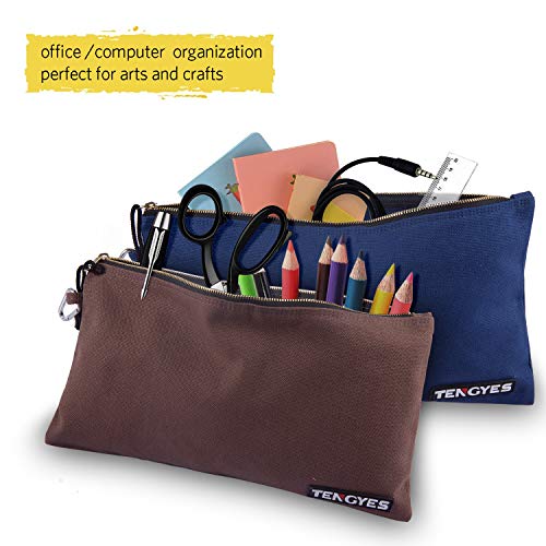 Canvas Tool Pouch Zipper Bag - 5 Pack Utility Bags Heavy Duty Metal Zippers Pouches with Carabiner, Multi Storage Organizer Clip on Tote Bags - color: 5 Pack