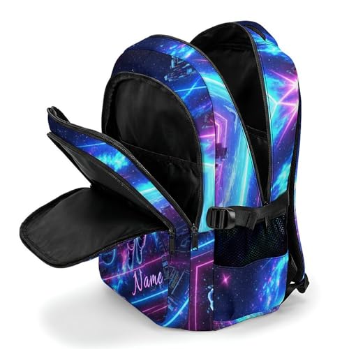 School Backpack Personalized Astronaut Backpacks for Kids Teens Students, Large Cool Custom Bookbag for Elementary Middle Senior High School - color: White