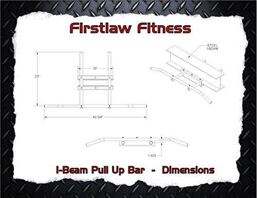 Firstlaw Fitness 600 LBS Weight Limit - I-Beam Pull Up Bar - Bent Bar - Grip Tape - color: Blue