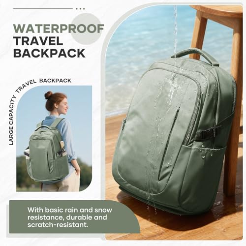 suwasp Large Travel Backpack for Women Men Mochila Airline Approved Carry On Personal Item Backpack Bag Frontier Airlines Personal Item Travel Bag Flight Approved Luggage Backpack - Green - color: Grey Green, size: Large