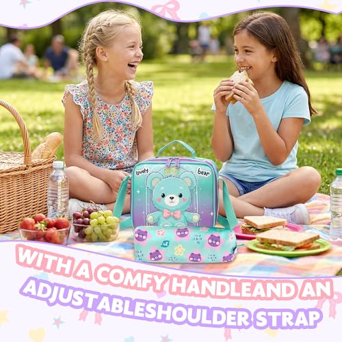 Meetbelify Kids School Backpacks for Girls Boys Backpack with Lunch Bag for Elmentary Students - color: 01 Bear Green