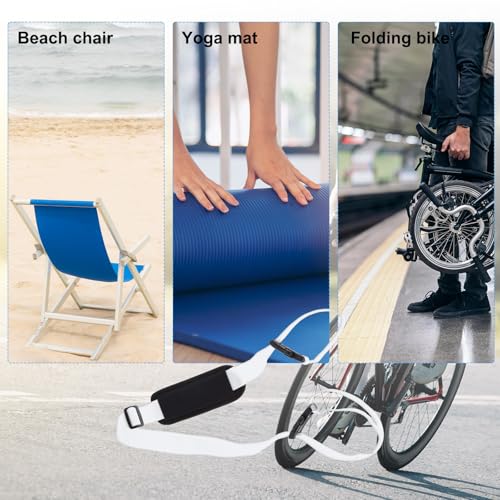PATIKIL Carrying Beach Chair Straps, Adjustable Beach Chair Straps Shoulder Carrying Straps for Folding Chair Backpack, White - color: White