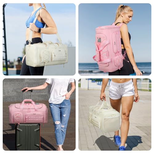 BOSSTIN Gym Bag for Men & Women, 45L-50L Expandable Sports Duffle Bag - color: Pink