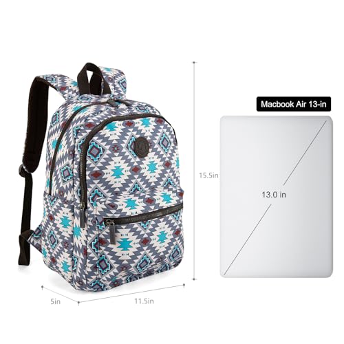 Montana West Backpack for Women Western Travel Backpack Purse Casual Daypack for Laptop College - color: Aztec Gray
