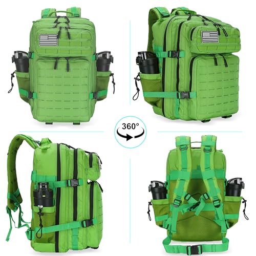 Military Tactical Backpack 45L/25L 3 Day Assault Pack Molle Daypack Hiking Backpack for Men and Women - color: Green, size: 25L