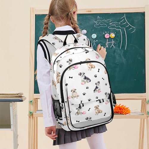 ALAZA Puppy Dog Paw Prints Animal Laptop Backpack Purse for Women Men Travel Bag Casual Daypack with Compartment & Multiple Pockets - color: Dog